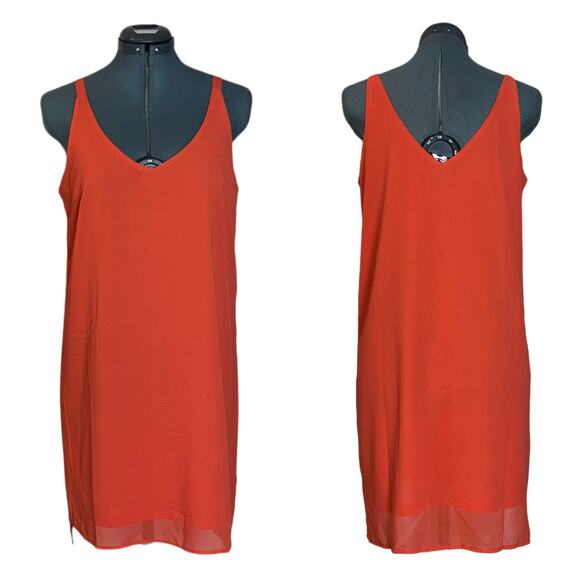 Fashion Union Orange Mini Slip Dress Thin Straps V-Neck Women’s size Small - Picture 1 of 16